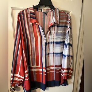 EUC Nic & Zoe colorful striped tunic for work or play, size 3X